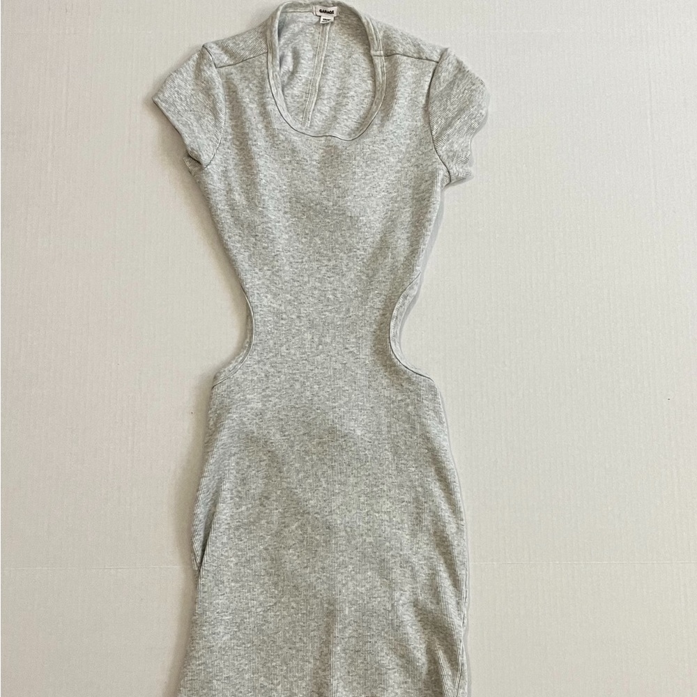 Gray garage mini dress with back cutout, new without tags!